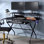 Rectangular Computer Desk With Keyboard Tray, Black