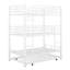 Lit superposé simple en métal blanc antique antique avec lit gigogne, garde-corps en acier robuste-456331860