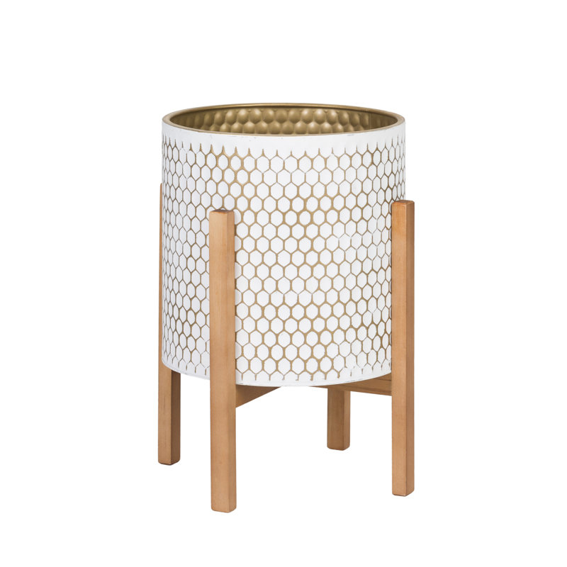Lauha Metal Pot Planter, 18.25" H x 14" W x 14" D
