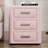 Nightstand, Upholstered Bedside Table with Vertical Storage Compartments, Compact Frame-1584477803
