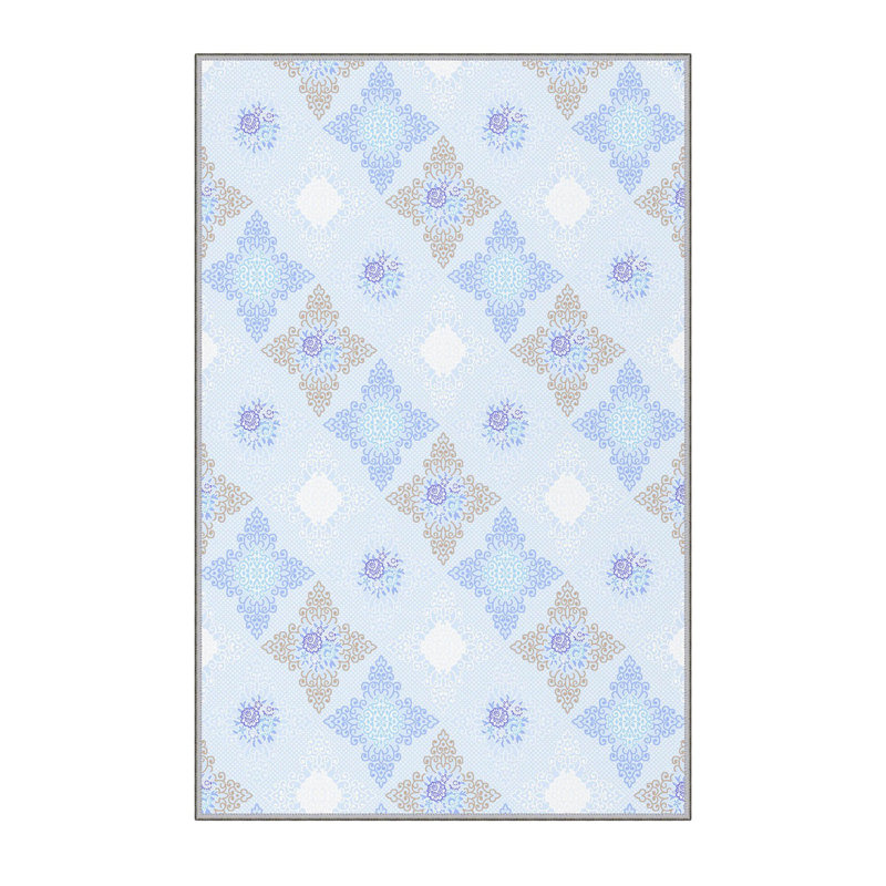 High-Quality 3D Printed Area Rug (2.6 x 4.0 ft), 100% Polyester, 0.3 in Pile Height | Antibacterial, Non-Slip PVC Felt Dot Underside | Machine Washable, Elegant Design for Living Room, Bedroom & Office
