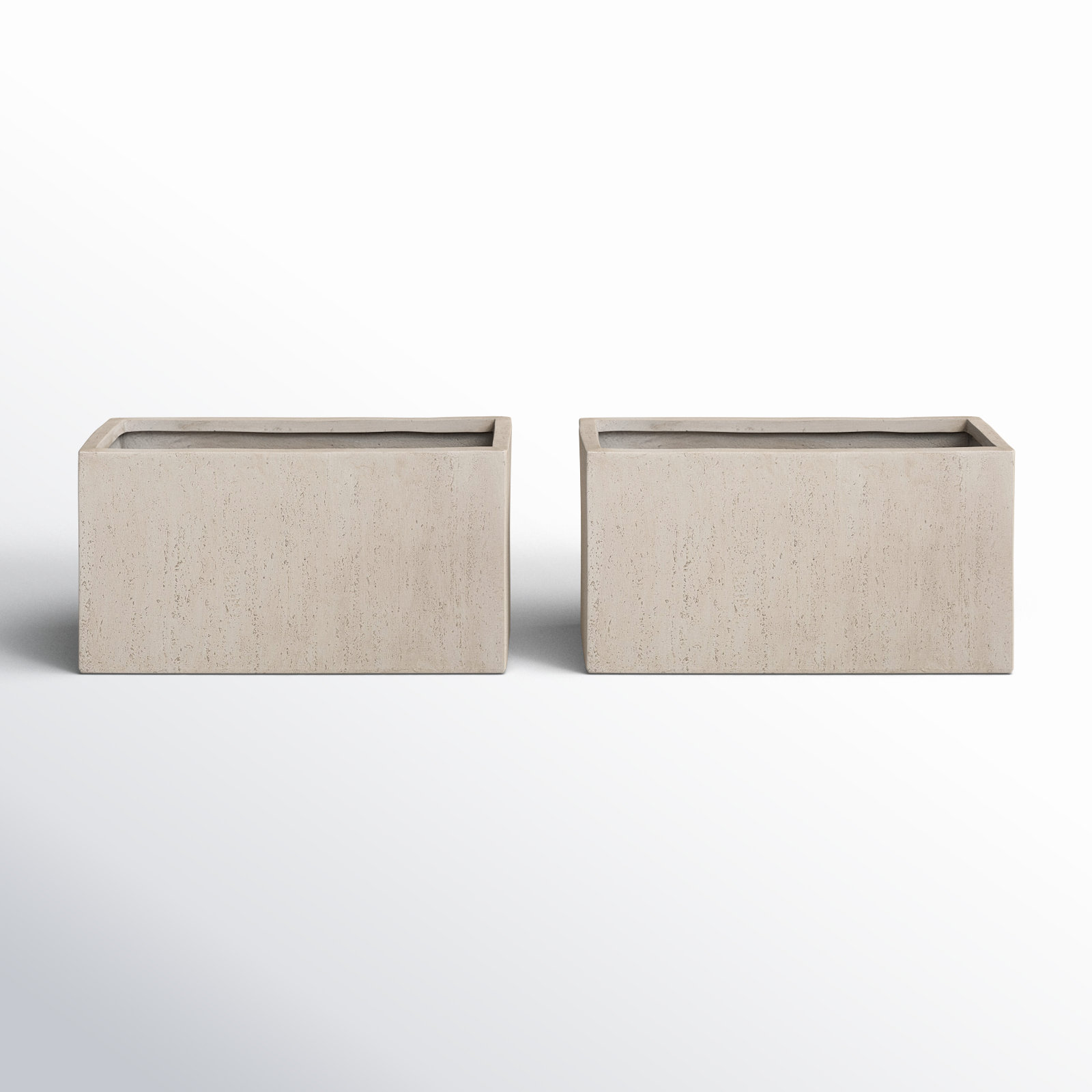 Pot Planter, 16" H x 31.25" W x 15.75" D, White, 2