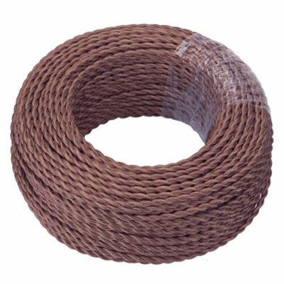 2Core Twisted Vintage Coloured 0.75Mm Braided Fabric Flexible Electrical UK Lighting Wire Cord / Cable