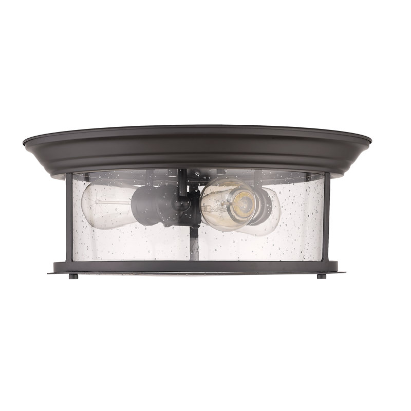 Canale Glass Flush Mount, Bronze