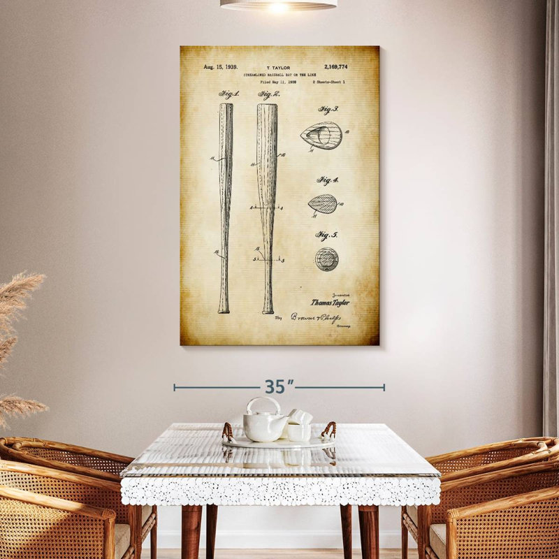 Streamlined Baseball Bat Ladarrin, 51" H x 34" W