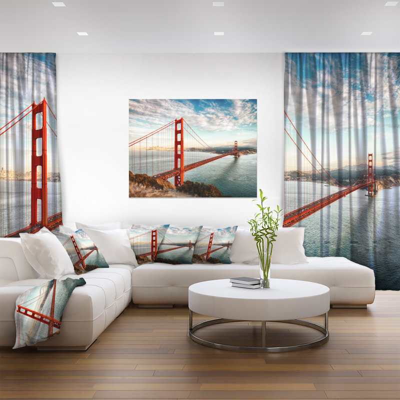 «Golden Gate Bridge in San Francisco» - reproduction, H 8 po x l 12 po x p 1 po, Toile tendue