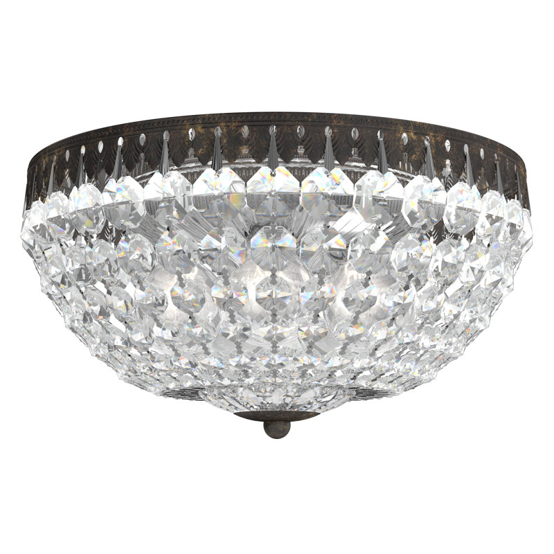 Petit Flush Mount, 6.5" H x 12" W x 12" D, Heirloom Bronze/Clear