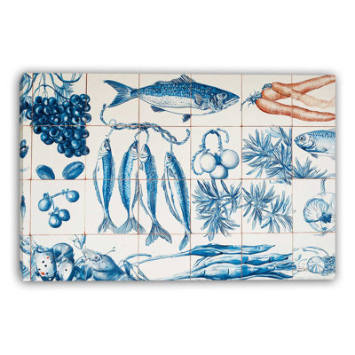 «Blue Catch», art mural sur toile tendue