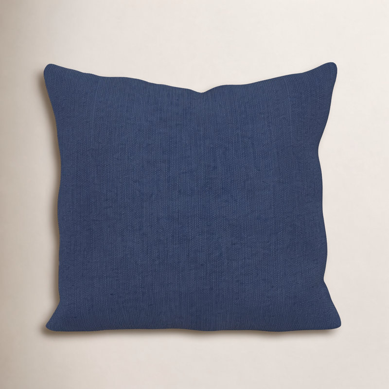 Coussin décoratif intérieur / extérieur Gabi, Carré 16 po, Tissage uni palette indigo Sunbrella®