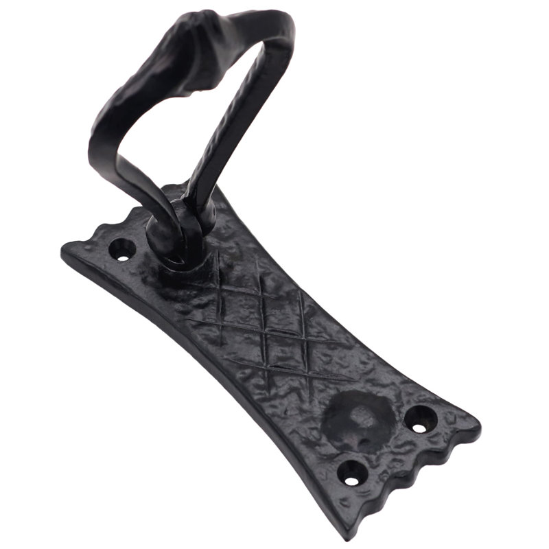 Heurtoir de chambre noir antique en fonte - 4,7 pouces