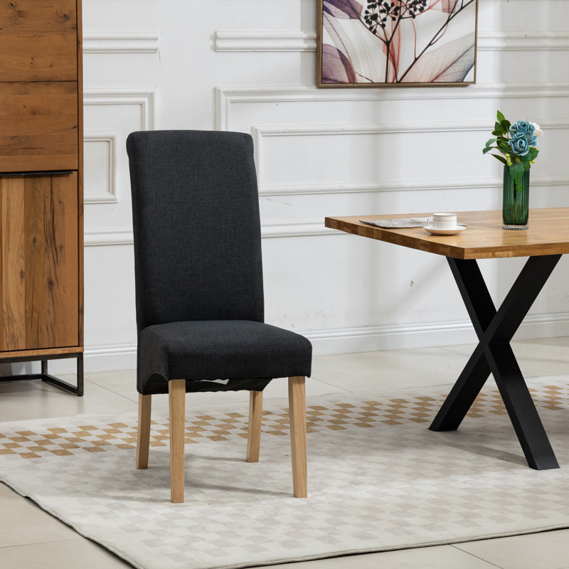 Rimini 0cm H Upholstered Dining Chair, Polyester Blend/Black