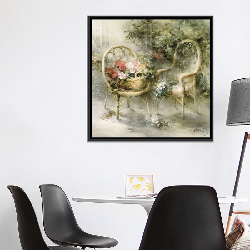 «Summer», reproduction sur toile, H 18 po x l 18 po x P 1,5 po, Toile avec cadre noir, Pas de tapis