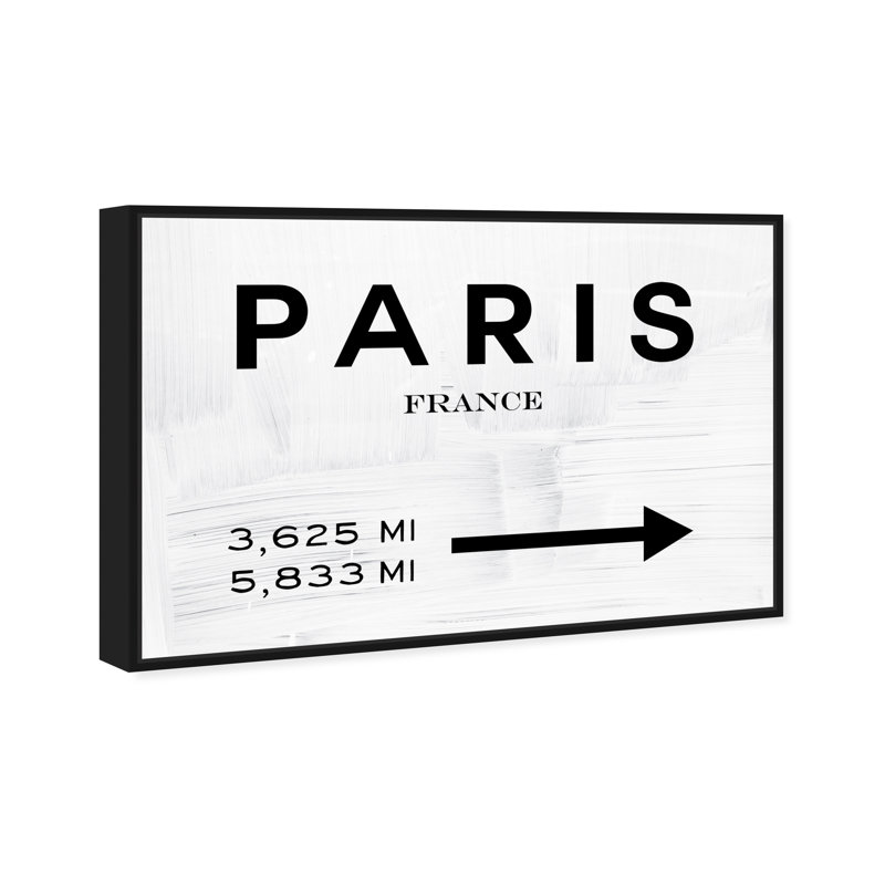 Enseigne « Fashion Road »-impression d’art textuel sur toile, Cadre flottant noir, H 16 po x l 24 po x 1,5 po