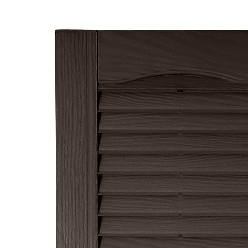 Volet à persiennes sur mesure avec dessus cathédrale, Brun Sienna, 59", 12"
