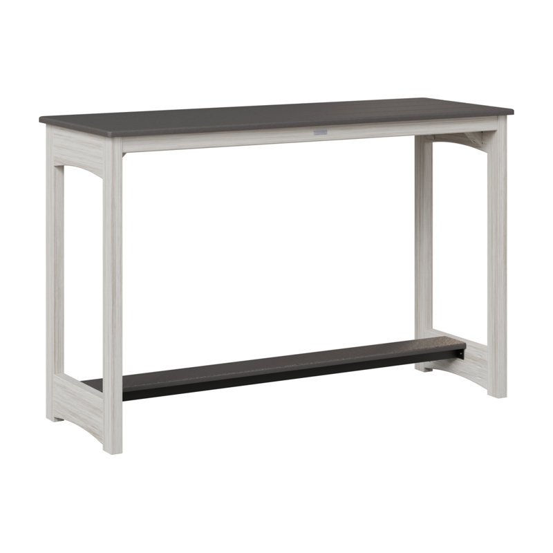 Balcony Outdoor Bar Table, Smoke Gray, 38.5" H x 60" W x 22" D, Seashell