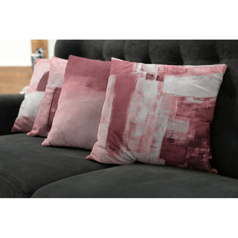 Reversible Pillow Cover, 16" H x 16" W, Dried Rose Blush / Coconut