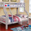 Finition en chêne de style transitionnel pour lit superposé simple au-dessus d'un lit double-566288018