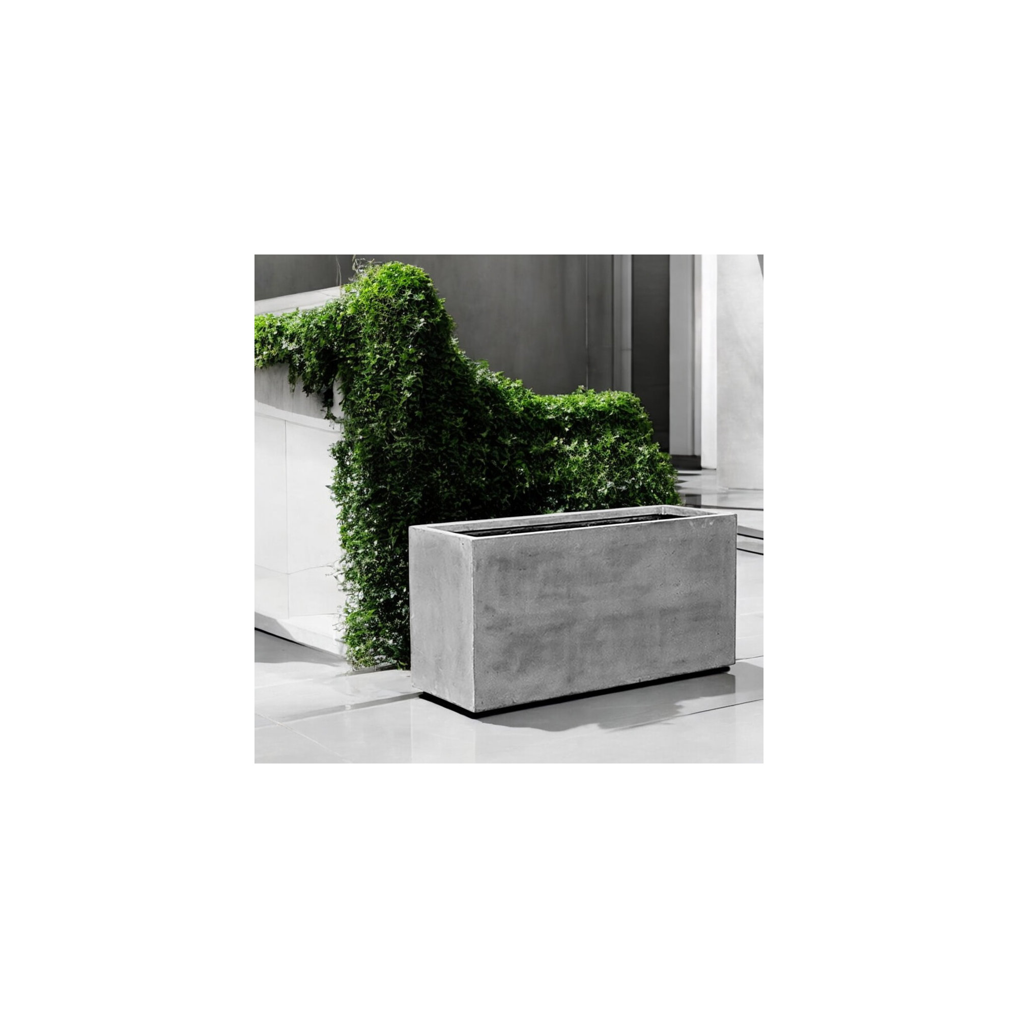 Connoisseur Handmade Planter Box, 24" H x 47" W x 18" D, Gray