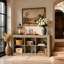 Console rustique 63 "avec 6 casiers ouverts 63"