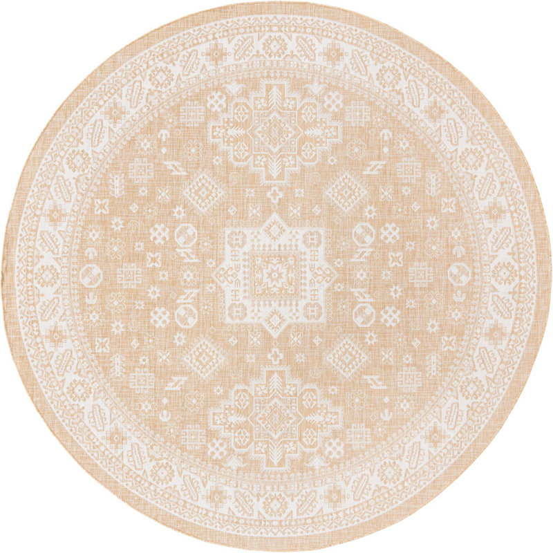Outdoor Chand Rug Orange Color, Round 10'