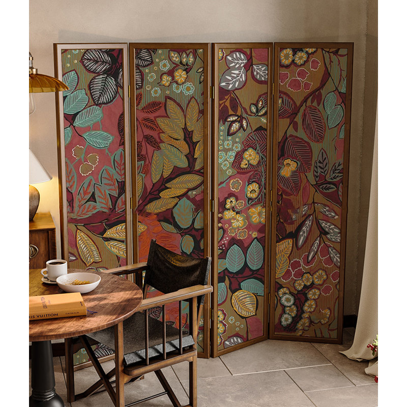 Paravent de chambre à coucher Qoiqisha, 4, 70.9" H x 70.9" W x 1.4" D