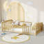 Lit pour tout-petit Montessori, structure en bois de pin (espresso, simple)-2004145997-2004145998