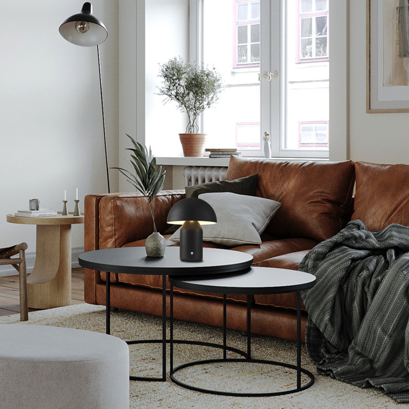 Colombano Metal Table Lamp, Matte Black