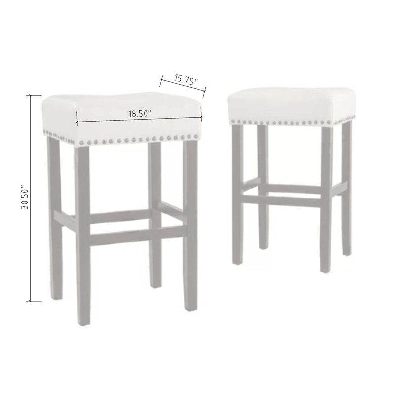 Upholstered Counter Stool, Ivory, Bar Stool (30.5” Seat Height)