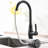 Modern Black Kitchen Faucet With Pull-Down - Brass Construction, Single Handle For Precise Water Temperature And Flow Adjustment Contemporary Black, Lever Smooth Control Functional Style