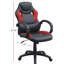 Chaise de bureau à hauteur réglable, coussins d'accoudoirs, dossier, noir et rouge pour un espace de travail efficace