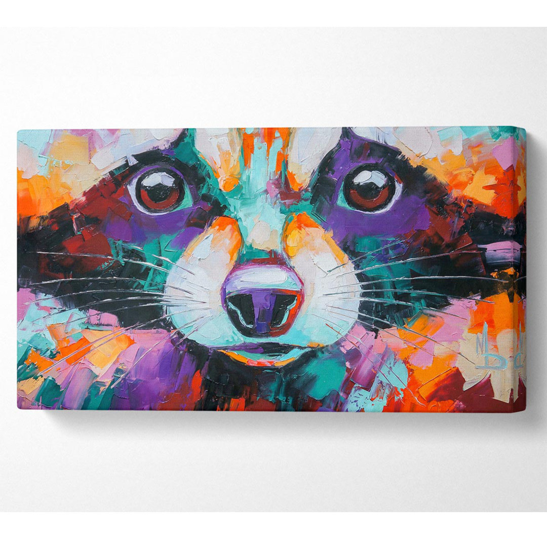 Vaidya Racoon Vivid Face - Kunstdrucke auf Leinwand