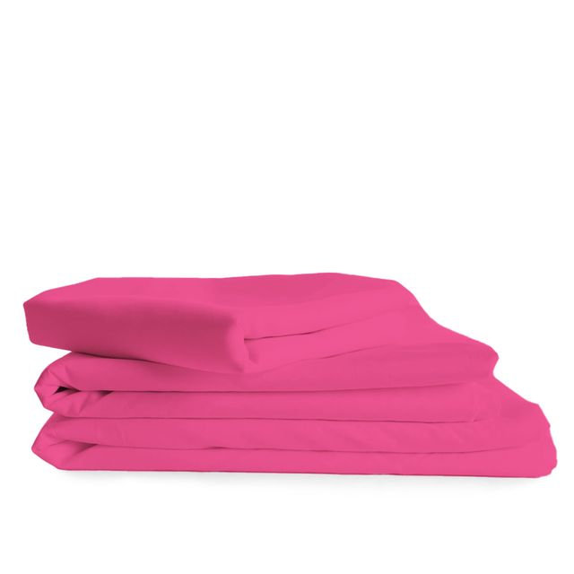 Ensemble de draps rafraîchissant et respirant Hotel Luxurious, Ensemble de draps pour lit double + 4 taies d'orei, Hot Pink