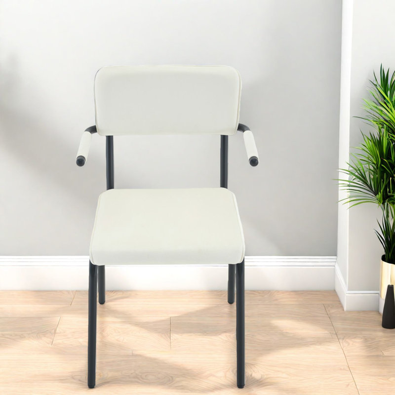 Chaises de salle à manger rembourrées modernes, tissu en velours avec pieds en métal pour la maison