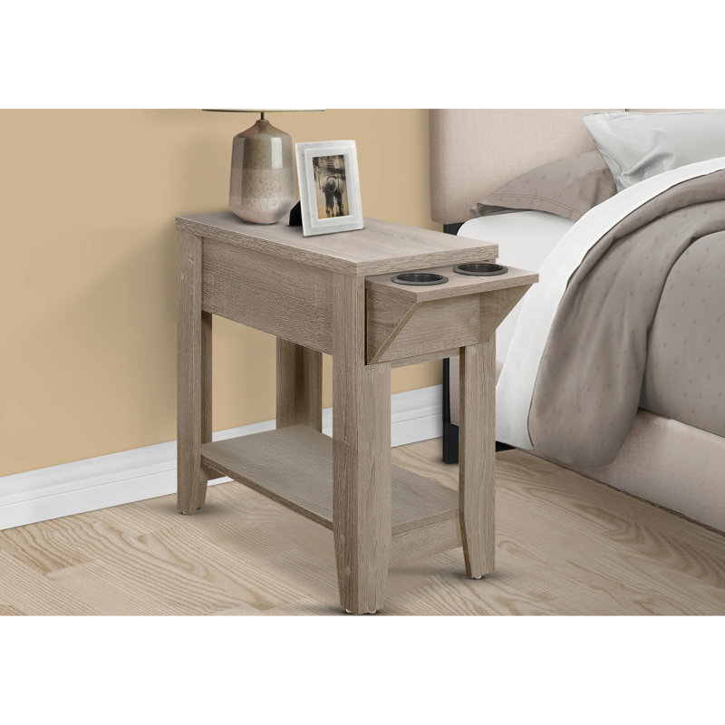Table d'appoint avec surface en stratifié taupe foncé, pour répondre aux besoins de rangement de la table de salon et de chambre à coucher, stratifié, options améliorant la maison