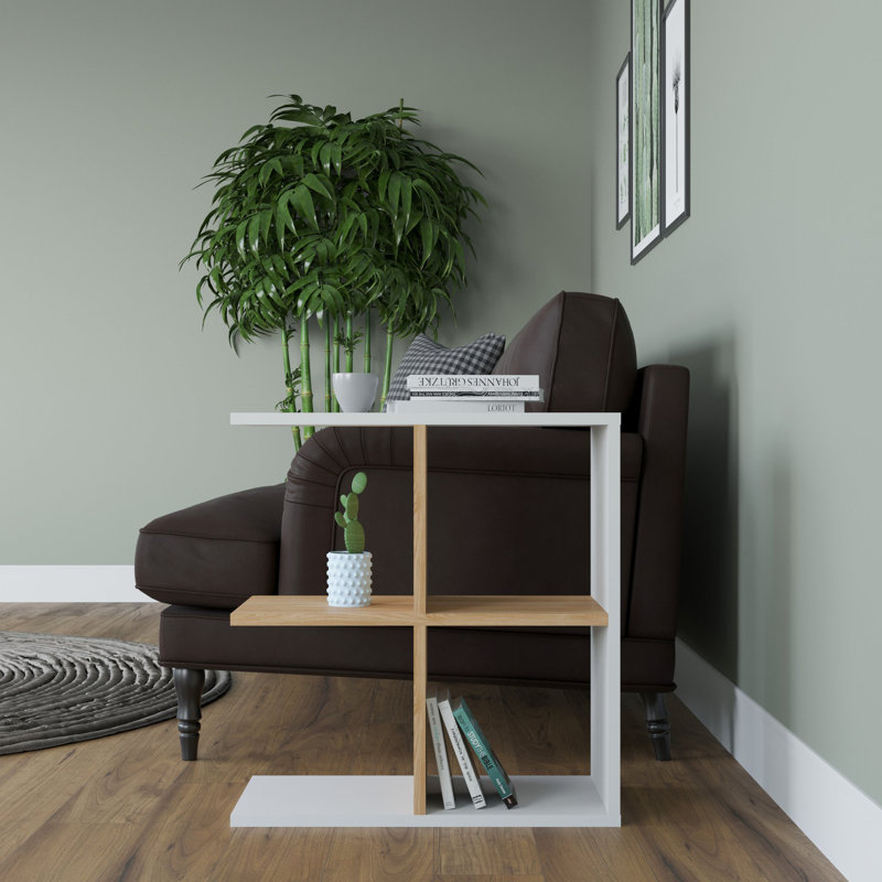 End Table, White/Oak