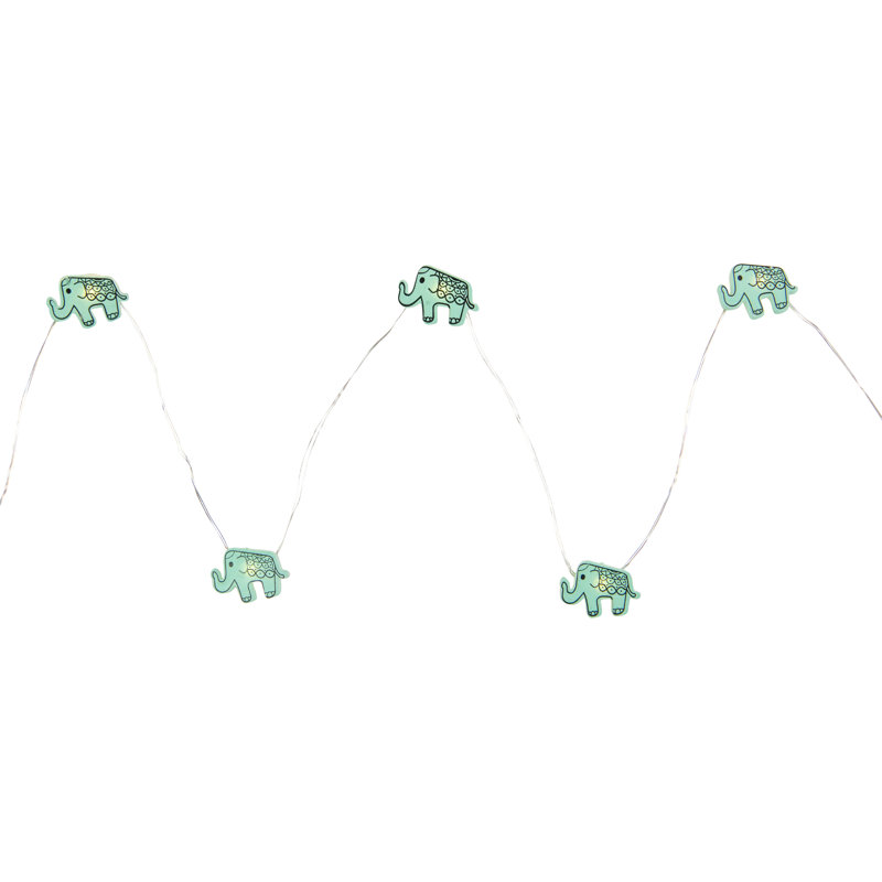 Guirlande 10 lumières DEL d'éléphant - blanc chaud