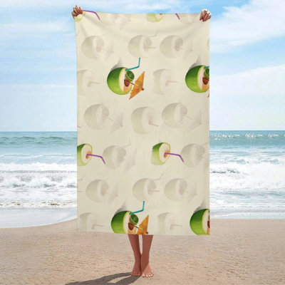Serviette de plage légère à séchage rapide sans feuilles à motif de feuilles, 32 x 63 po et un sac en toile avec la même serviette de plage imprimée sera offert en cadeau
