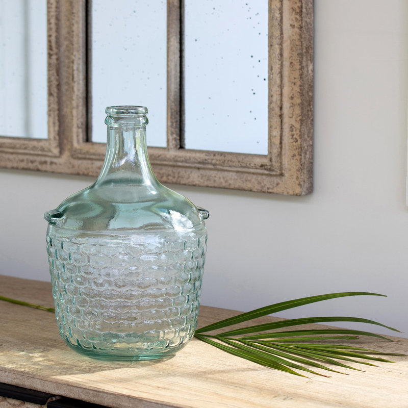 Glass Decorative Bottle, 12" H x 8" W x 8" D