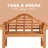 Earnest Outdoor 49 Inch Eucalyptus Wood Folding Bench with Backrest And Armrest