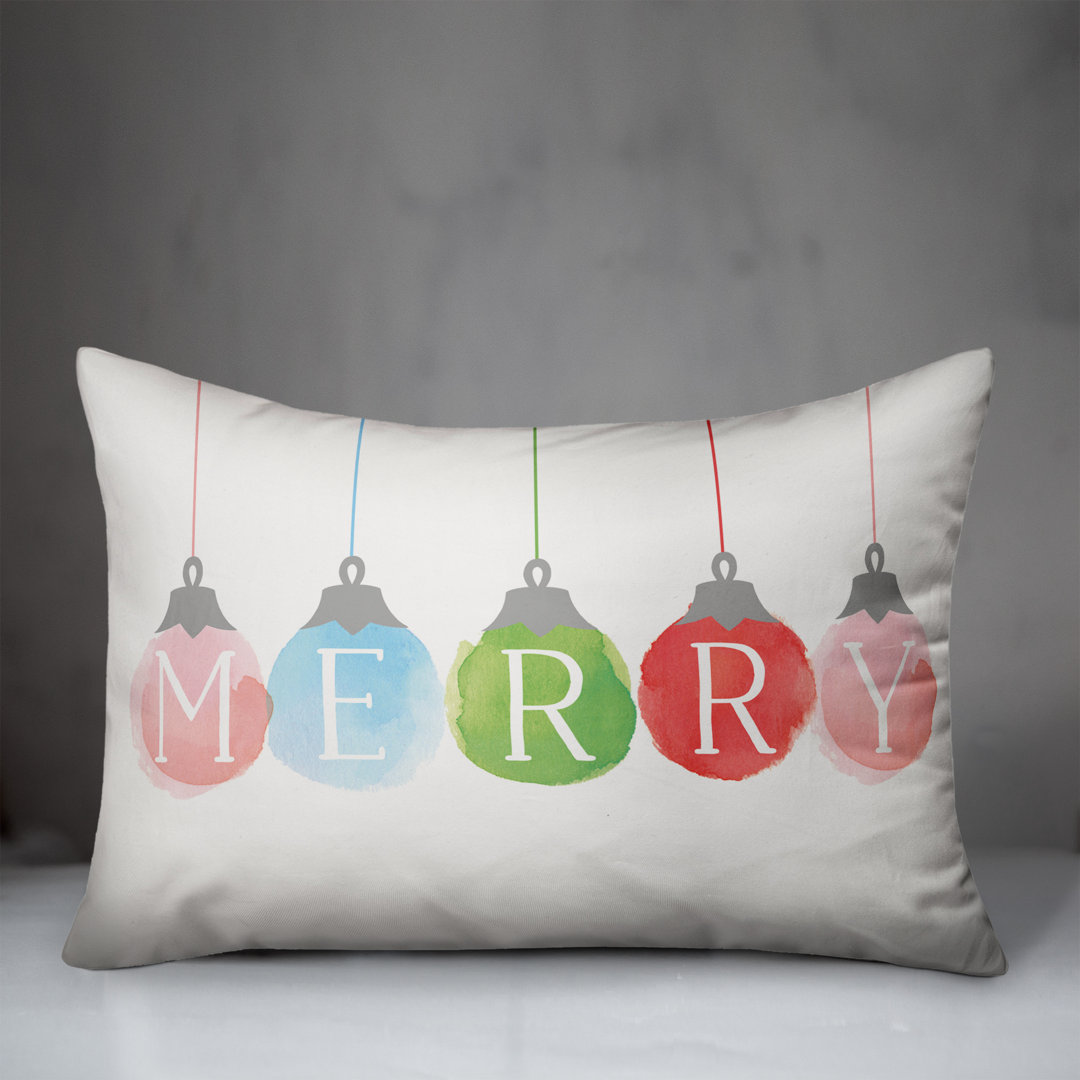 Merry Colorful Ornaments Lumbar Pillow Designs Direct Creative Group