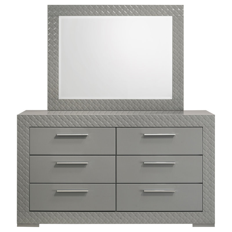 Commode 6 tiroirs Rodrigue, Gris