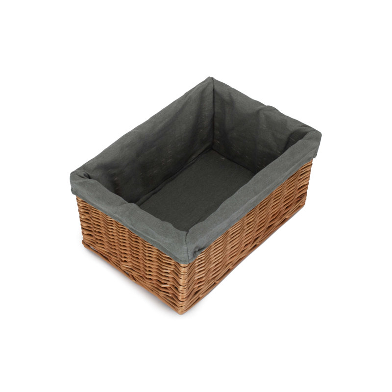 Wicker Lined Storage Basket, 22cm H x 42cm W x 30cm D