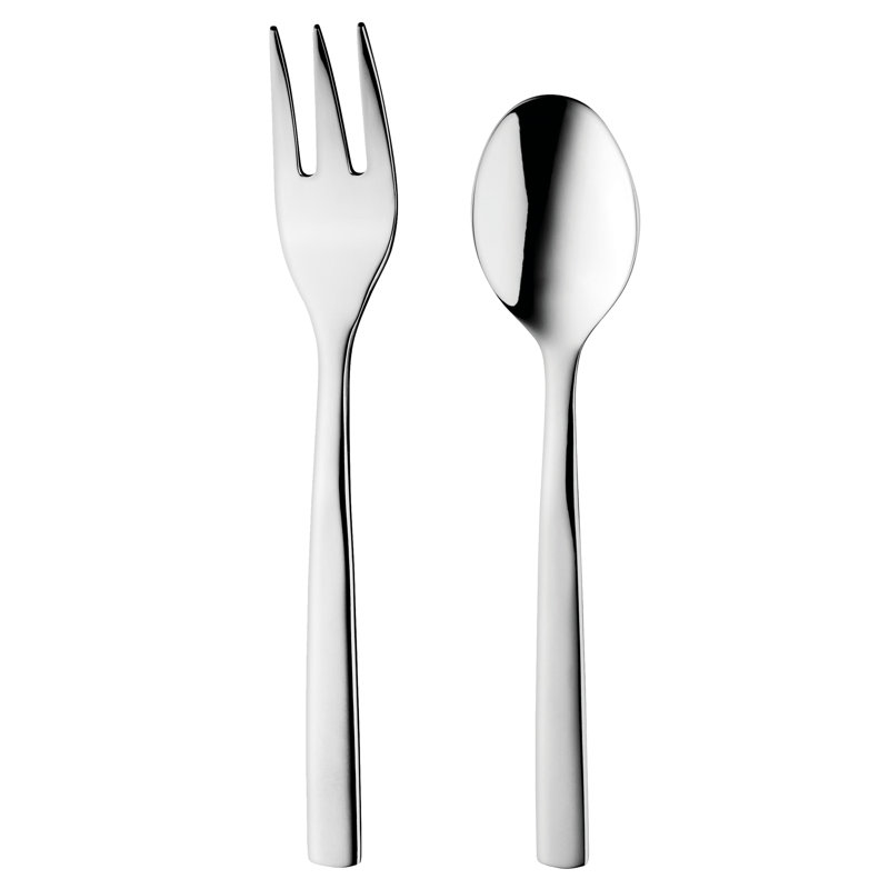 Pure Silver Stainless Steel 24-Piece Dessert Flatware Set