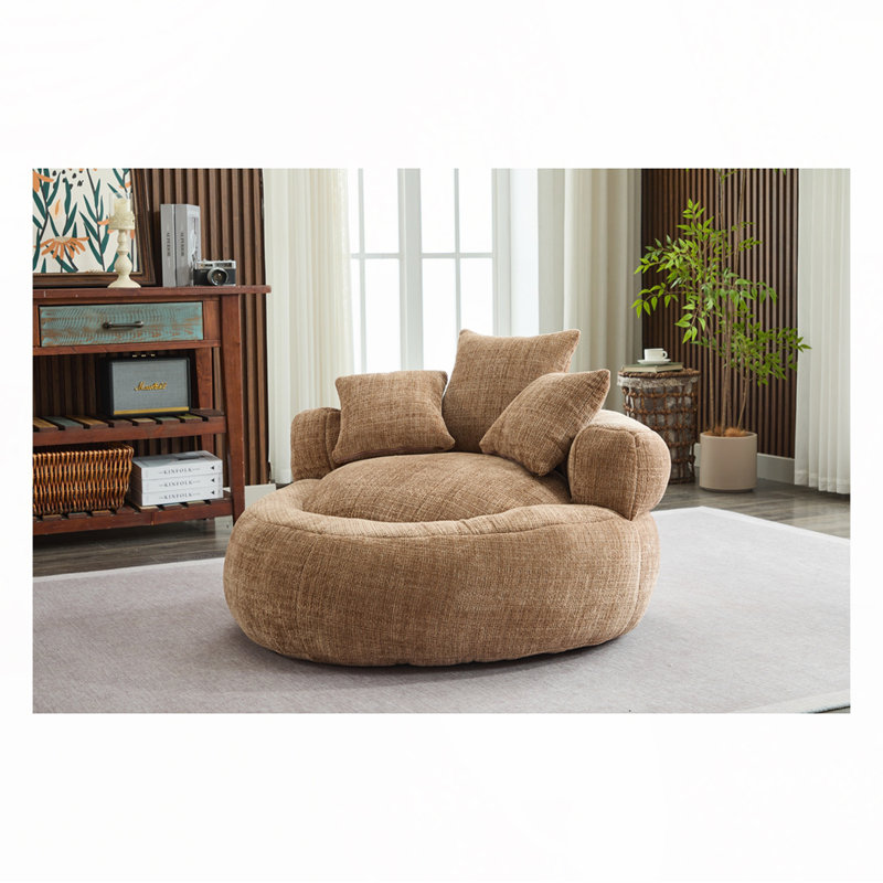 Fauteuil à billes Chenille, Chenille café