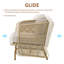 Causeuse en rotin PE pour 2 personnes avec table basse