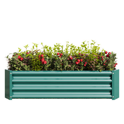 Jardinière surélevée en métal 421Ft pour fleurs, herbes, plantes, - Rouille, lit rectangulaire à long terme
