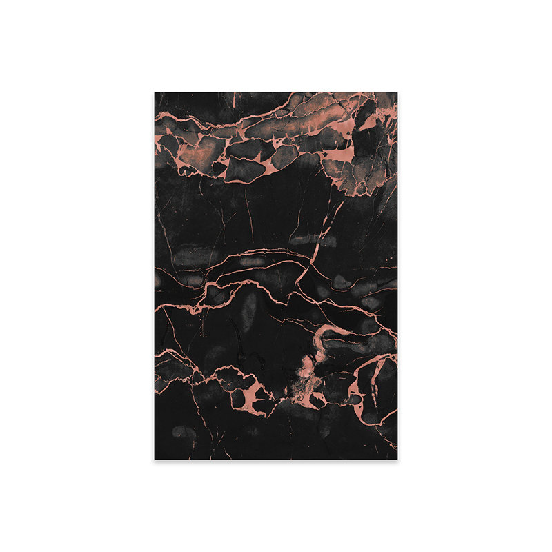 Or rose sur marbre noir par Emanuela Carratoni - impression sans cadre