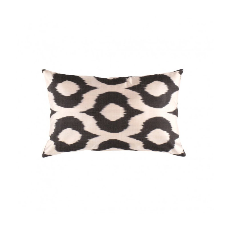 Coussin décoratif Ikat, White/Black