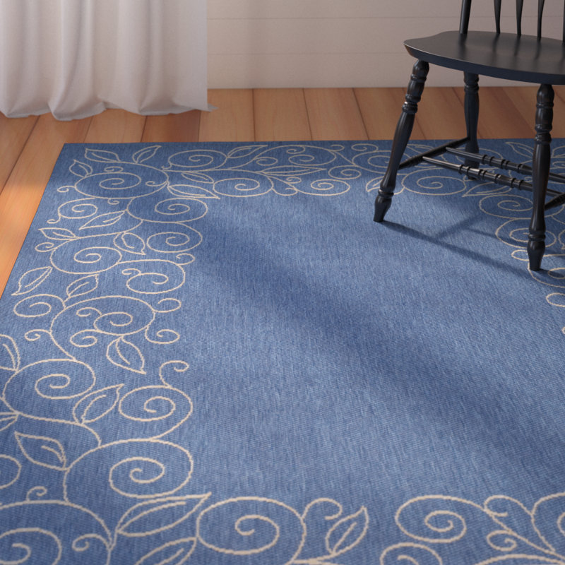 Tapis d'intérieur / extérieur à fleurs Herefordshire Performance, Carré de 7 pi 1 po