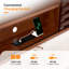Luxury Wood Bed Frame With LED Upholstered Headboard, Charging Station-2146431928
